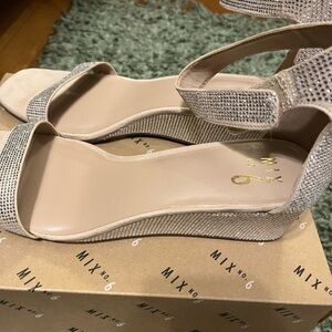 Silver and Shiny Wedge Heels